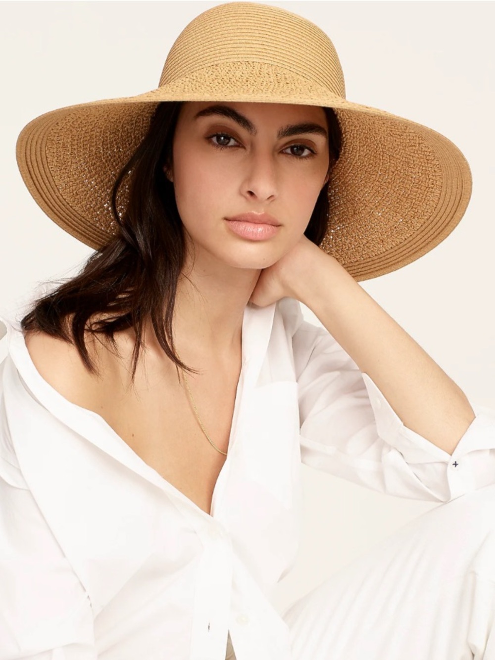 J. Crew Natural Straw Wide-Brim Sun Hat